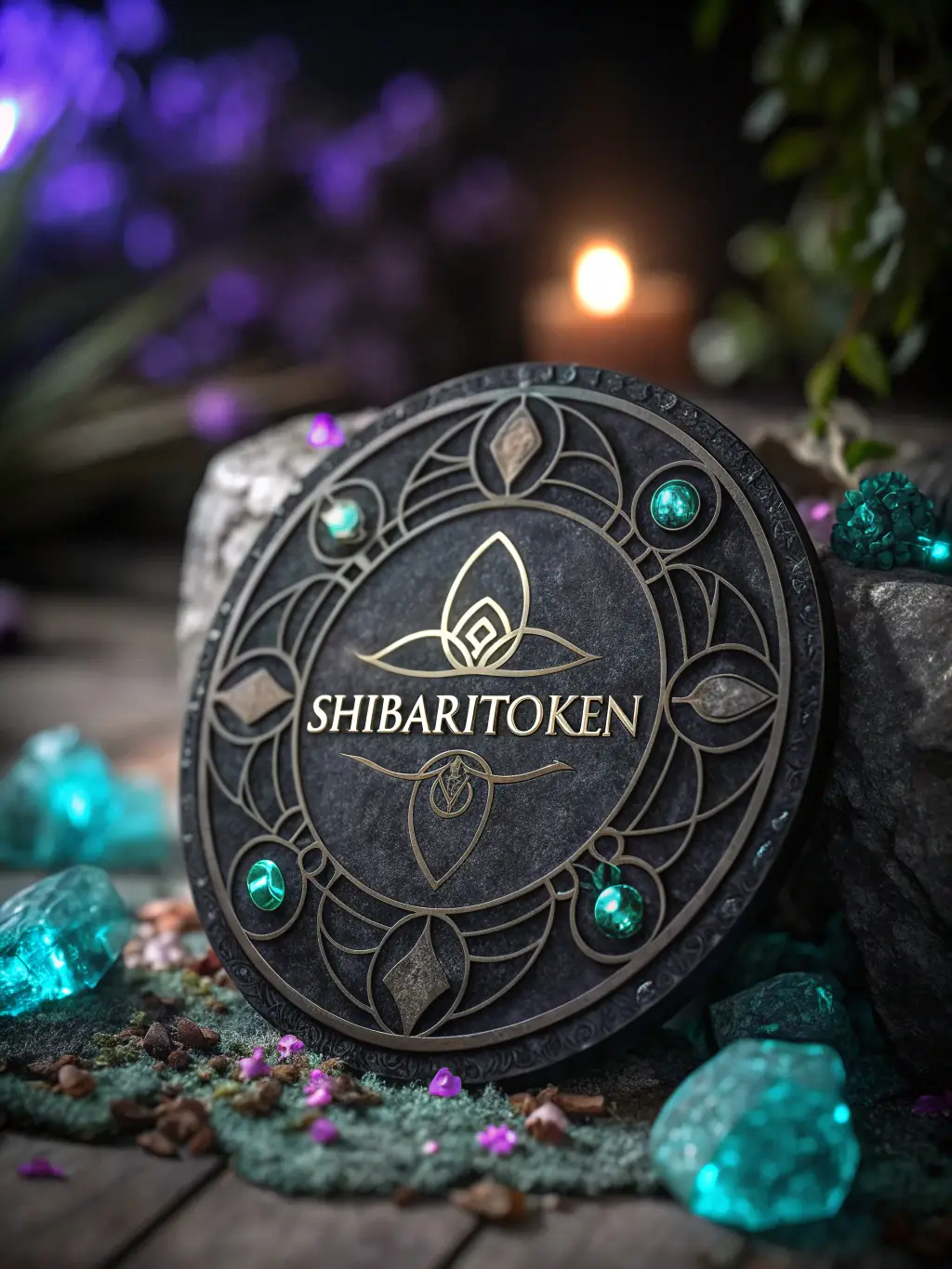 An artistic rendering of the ShibariToken logo with dark, elegant design elements, reflecting the token's unique aesthetic appeal.