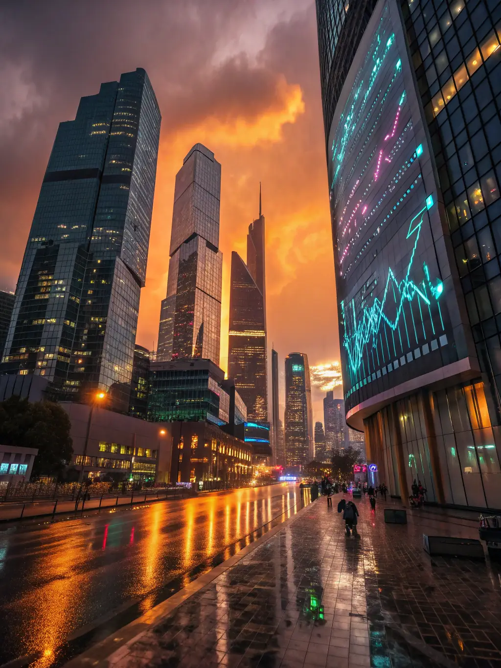 A futuristic cityscape with ShibariToken branding, symbolizing the token's ambition to integrate into various digital platforms and applications.